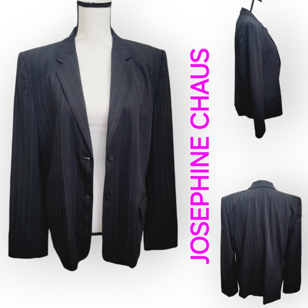 Josephine Chaus Parisian Chic Stripe Line Blazer Pad Shoulder